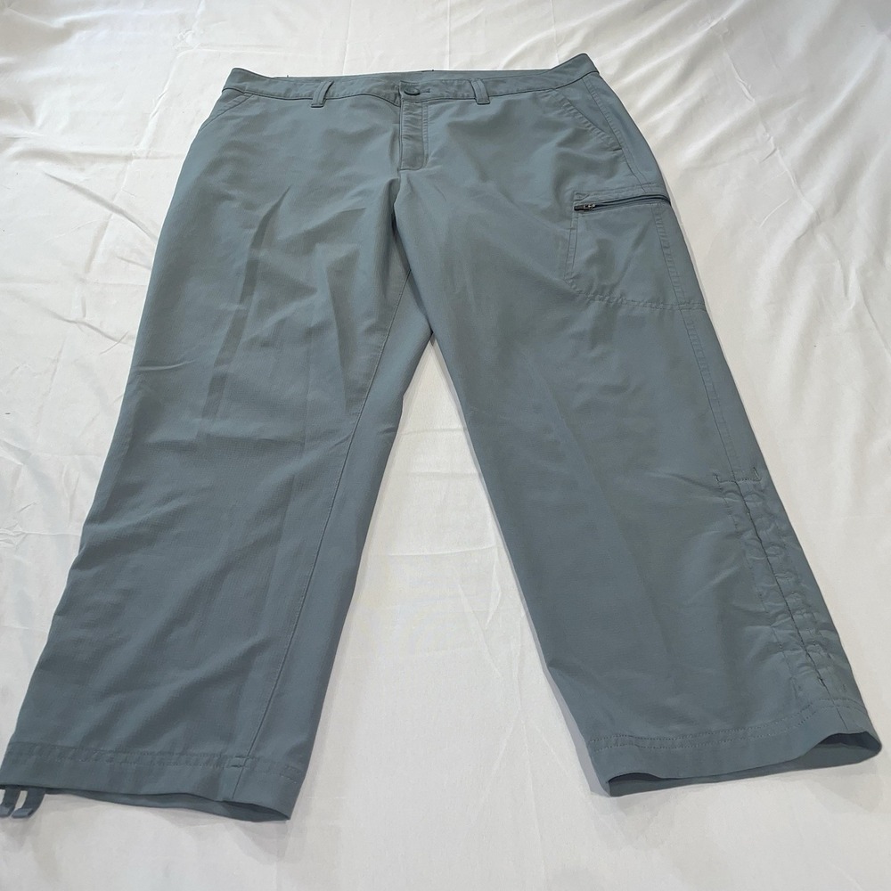 Eddie Bauer Womens 12 Stretch Ripstop Crop Pants Gray Hiking Outdoor Water Repel